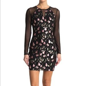 Guess Mesh Floral Print Dress